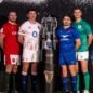 Six Nations 2023 players and trophy